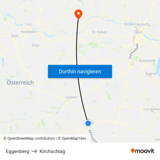 Eggenberg to Kirchschlag map