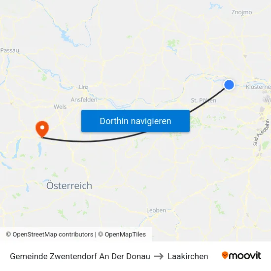 Gemeinde Zwentendorf An Der Donau to Laakirchen map
