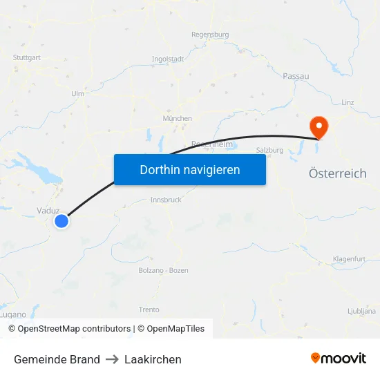 Gemeinde Brand to Laakirchen map