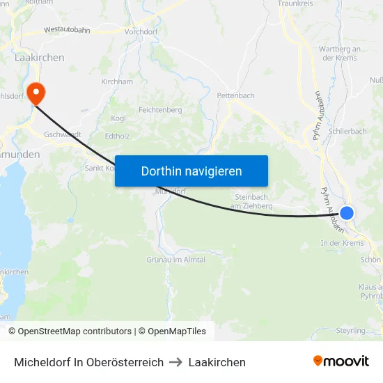 Micheldorf In Oberösterreich to Laakirchen map