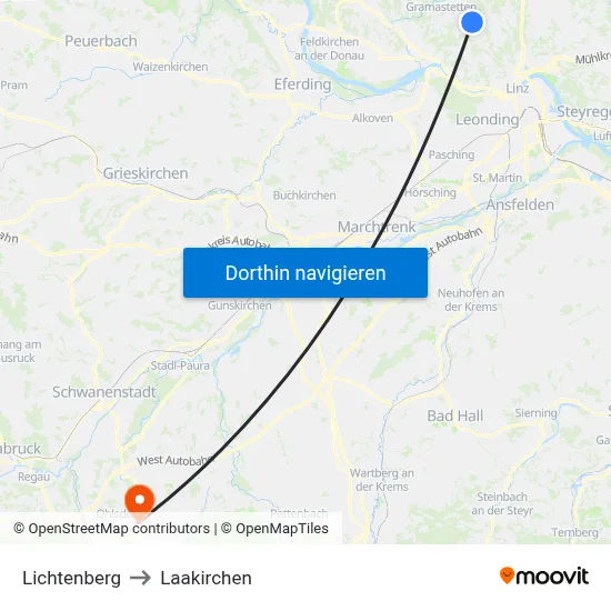 Lichtenberg to Laakirchen map