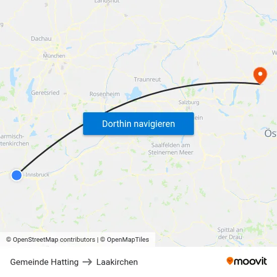 Gemeinde Hatting to Laakirchen map