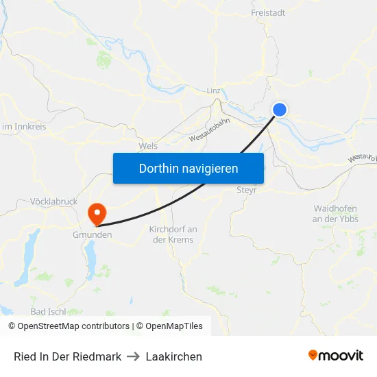 Ried In Der Riedmark to Laakirchen map