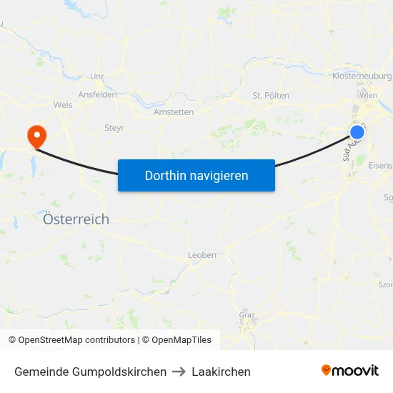 Gemeinde Gumpoldskirchen to Laakirchen map