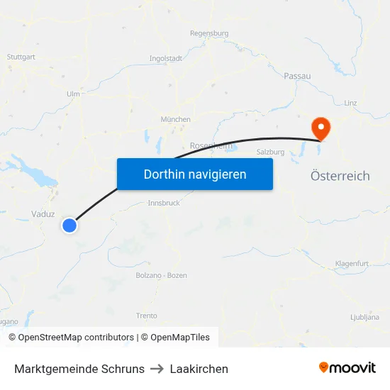Marktgemeinde Schruns to Laakirchen map
