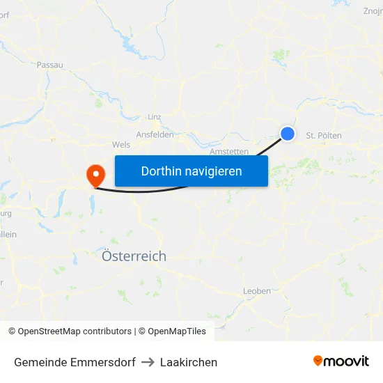 Gemeinde Emmersdorf to Laakirchen map