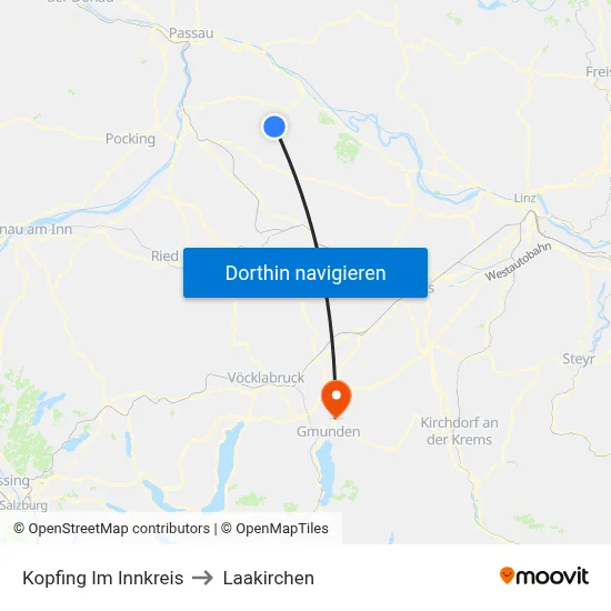 Kopfing Im Innkreis to Laakirchen map