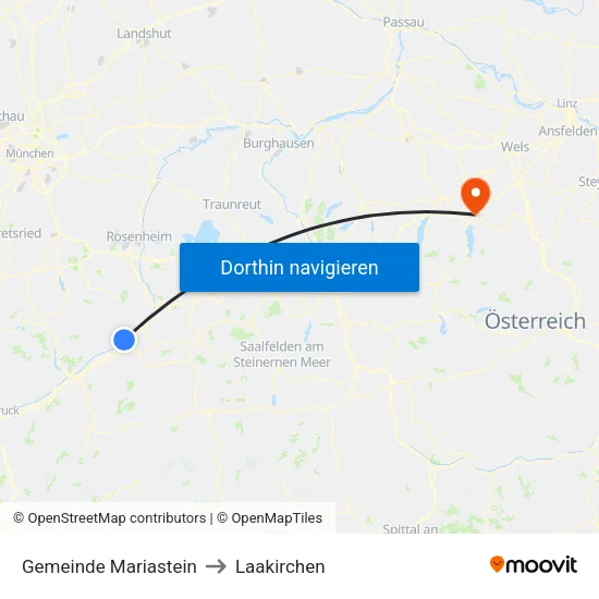 Gemeinde Mariastein to Laakirchen map