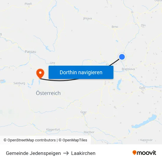 Gemeinde Jedenspeigen to Laakirchen map