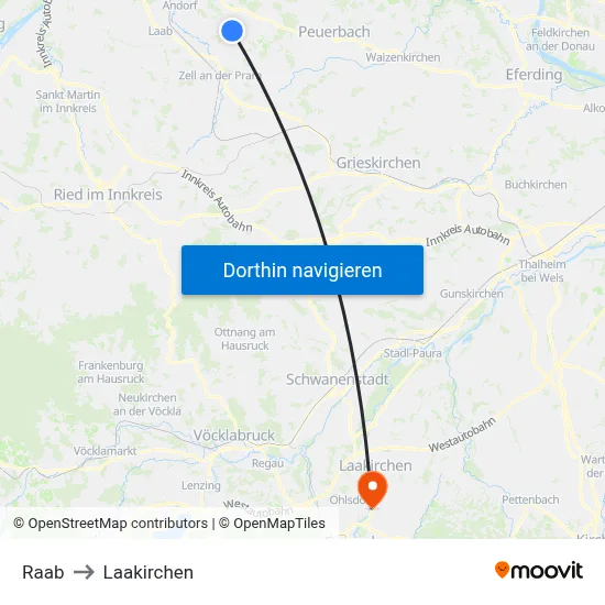 Raab to Laakirchen map