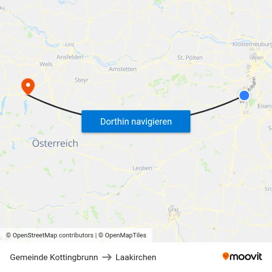 Gemeinde Kottingbrunn to Laakirchen map