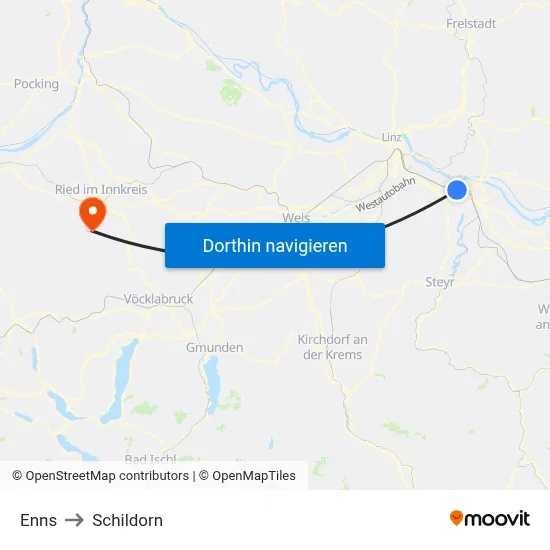 Enns to Schildorn map