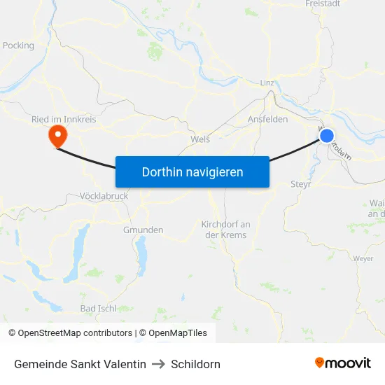 Gemeinde Sankt Valentin to Schildorn map