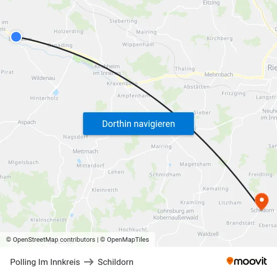 Polling Im Innkreis to Schildorn map