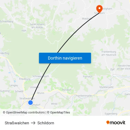 Straßwalchen to Schildorn map