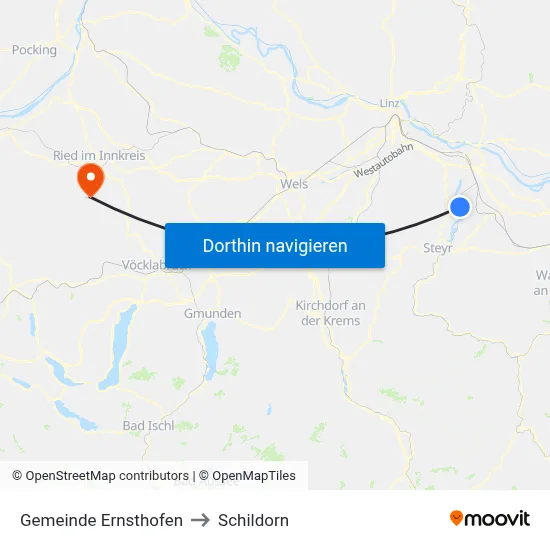 Gemeinde Ernsthofen to Schildorn map