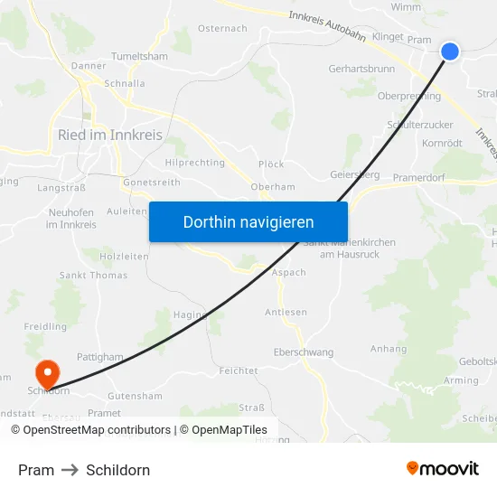 Pram to Schildorn map