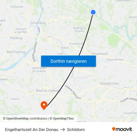 Engelhartszell An Der Donau to Schildorn map