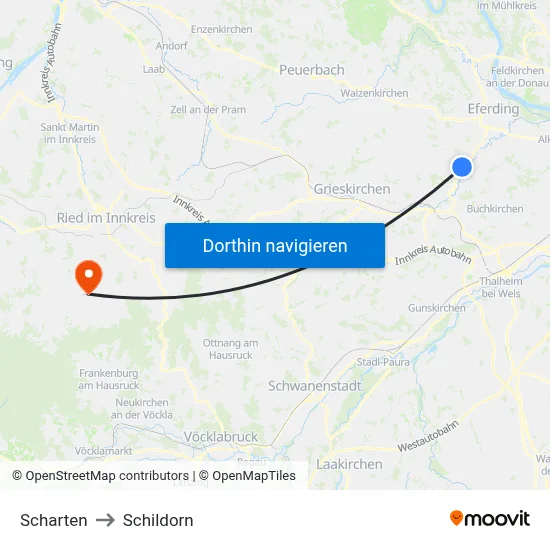 Scharten to Schildorn map