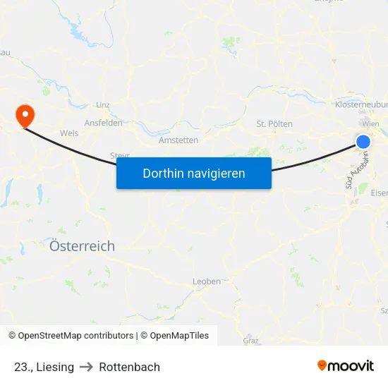 23., Liesing to Rottenbach map
