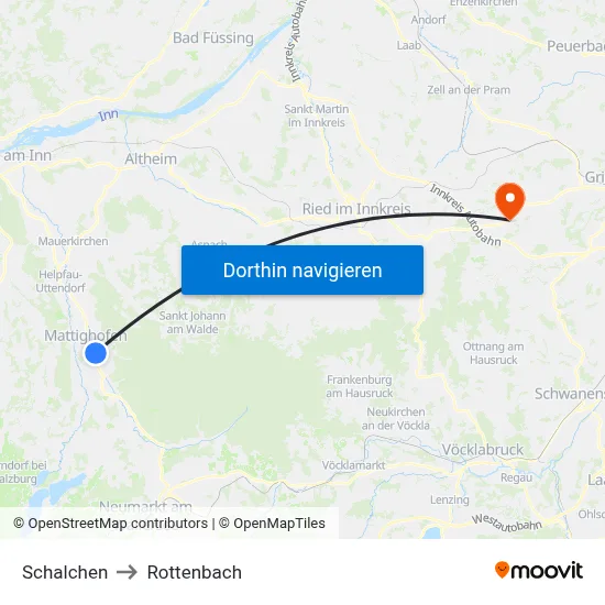 Schalchen to Rottenbach map