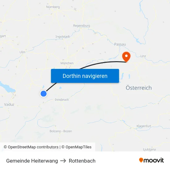 Gemeinde Heiterwang to Rottenbach map
