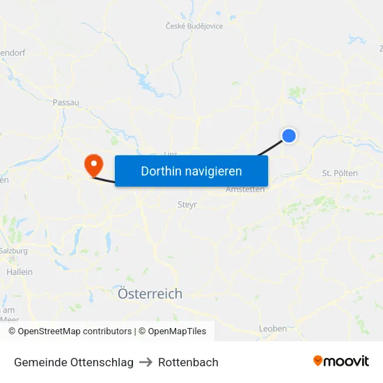 Gemeinde Ottenschlag to Rottenbach map