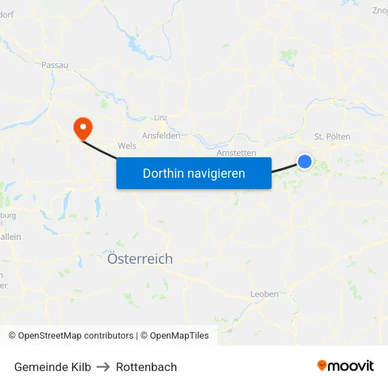 Gemeinde Kilb to Rottenbach map