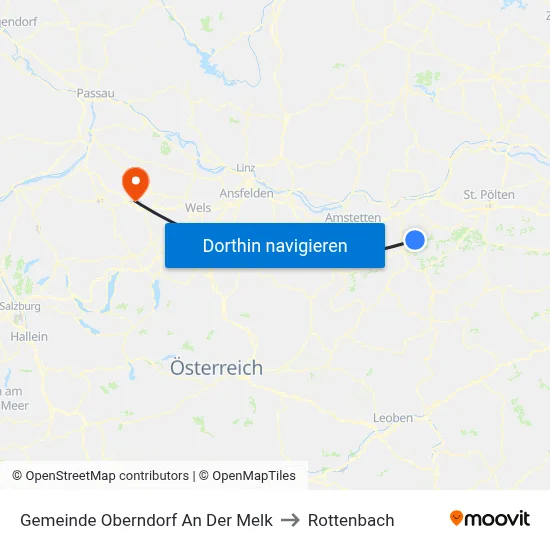 Gemeinde Oberndorf An Der Melk to Rottenbach map