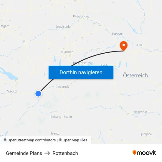 Gemeinde Pians to Rottenbach map