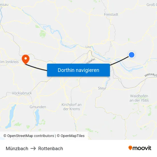 Münzbach to Rottenbach map