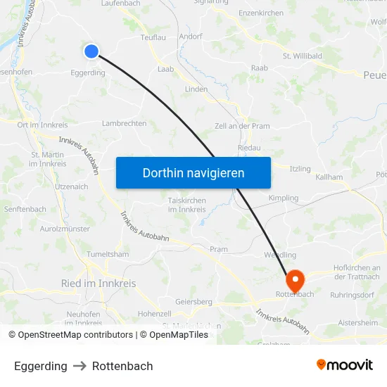 Eggerding to Rottenbach map