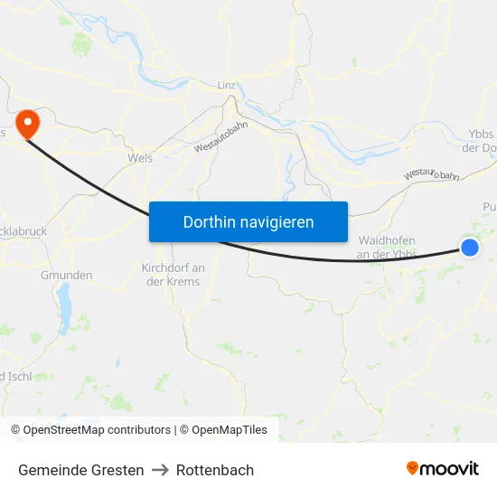 Gemeinde Gresten to Rottenbach map