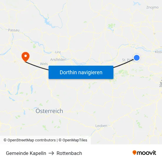 Gemeinde Kapelln to Rottenbach map