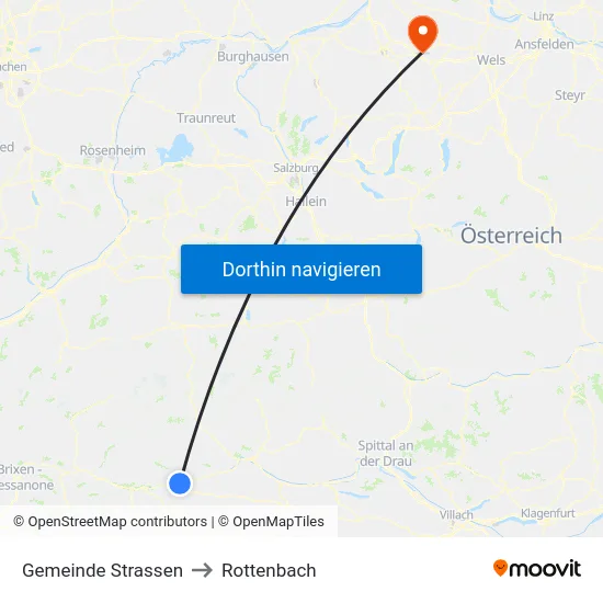 Gemeinde Strassen to Rottenbach map