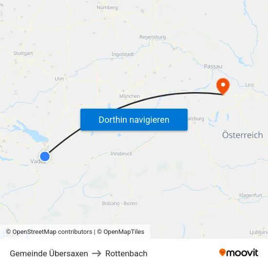 Gemeinde Übersaxen to Rottenbach map