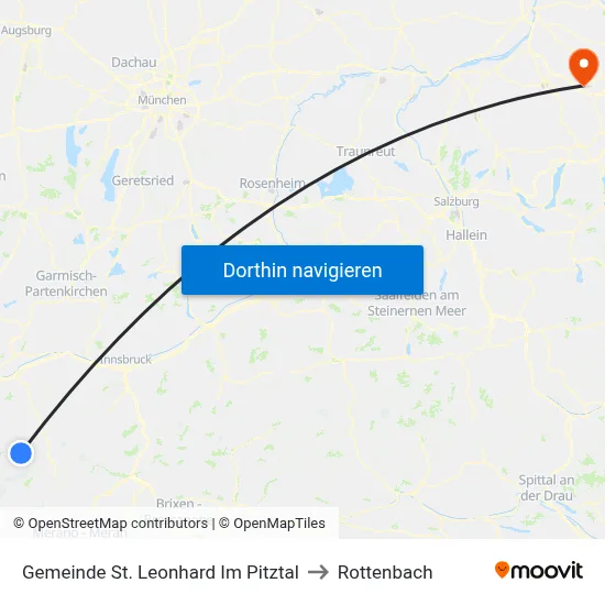 Gemeinde St. Leonhard Im Pitztal to Rottenbach map