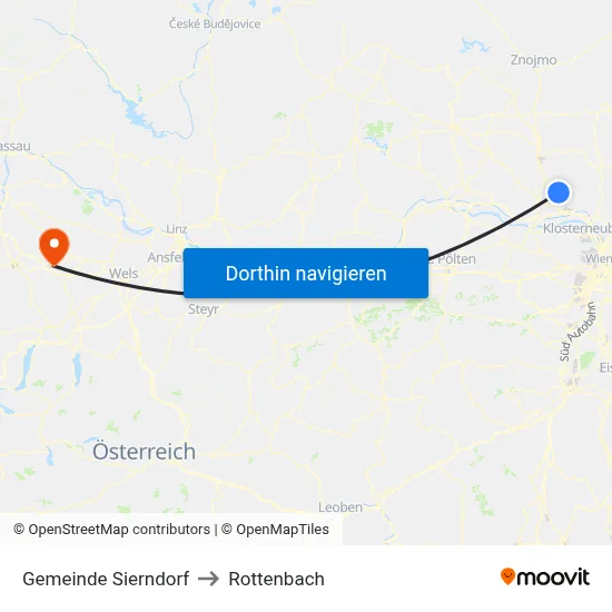 Gemeinde Sierndorf to Rottenbach map