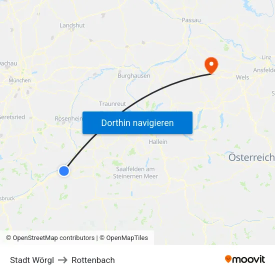 Stadt Wörgl to Rottenbach map