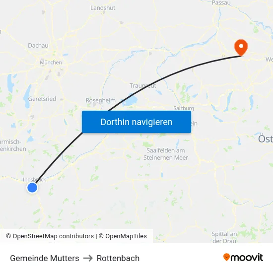 Gemeinde Mutters to Rottenbach map