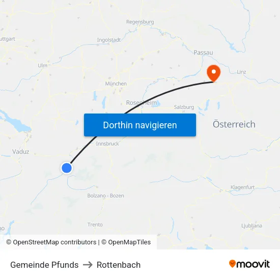 Gemeinde Pfunds to Rottenbach map