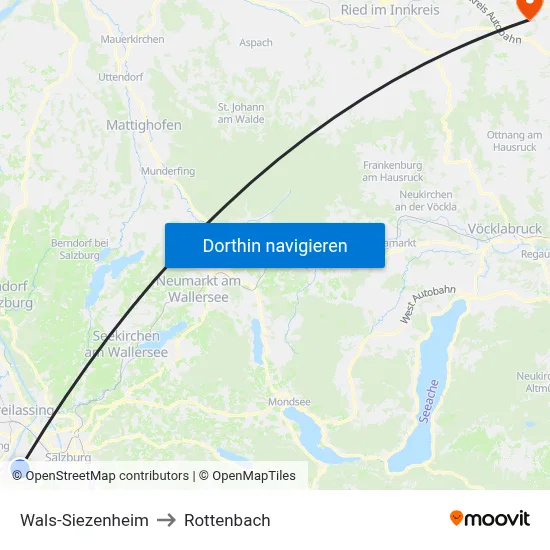 Wals-Siezenheim to Rottenbach map