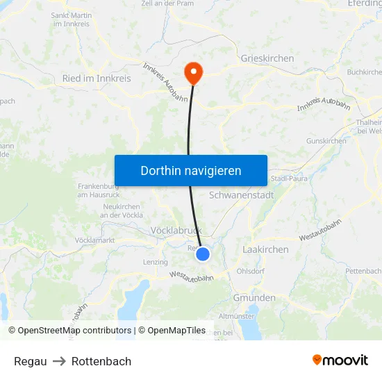 Regau to Rottenbach map