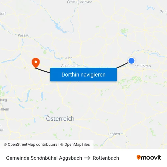 Gemeinde Schönbühel-Aggsbach to Rottenbach map