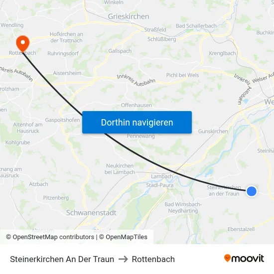 Steinerkirchen An Der Traun to Rottenbach map