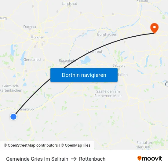 Gemeinde Gries Im Sellrain to Rottenbach map