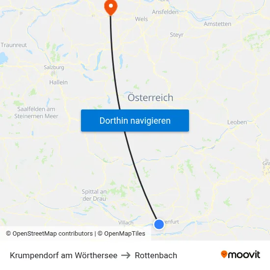 Krumpendorf am Wörthersee to Rottenbach map