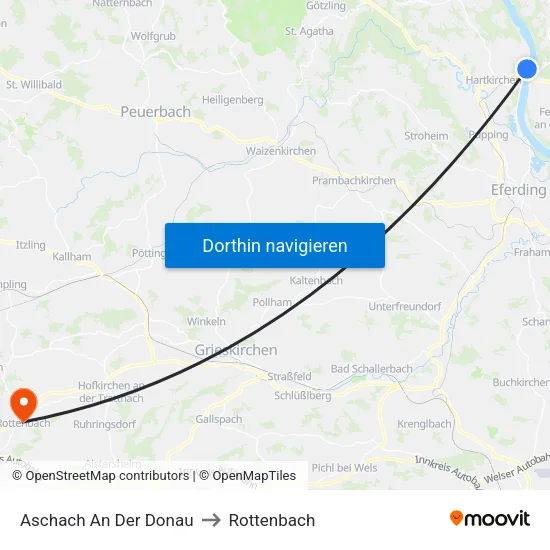 Aschach An Der Donau to Rottenbach map