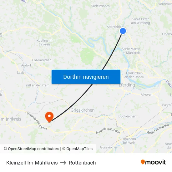 Kleinzell Im Mühlkreis to Rottenbach map
