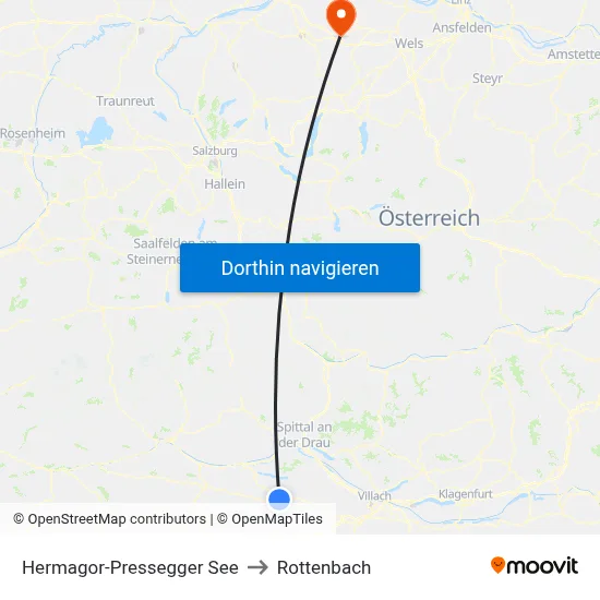 Hermagor-Pressegger See to Rottenbach map